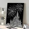DIY Framed Pearl Painting - Handmade Self-Adhesive Pearls - Castle