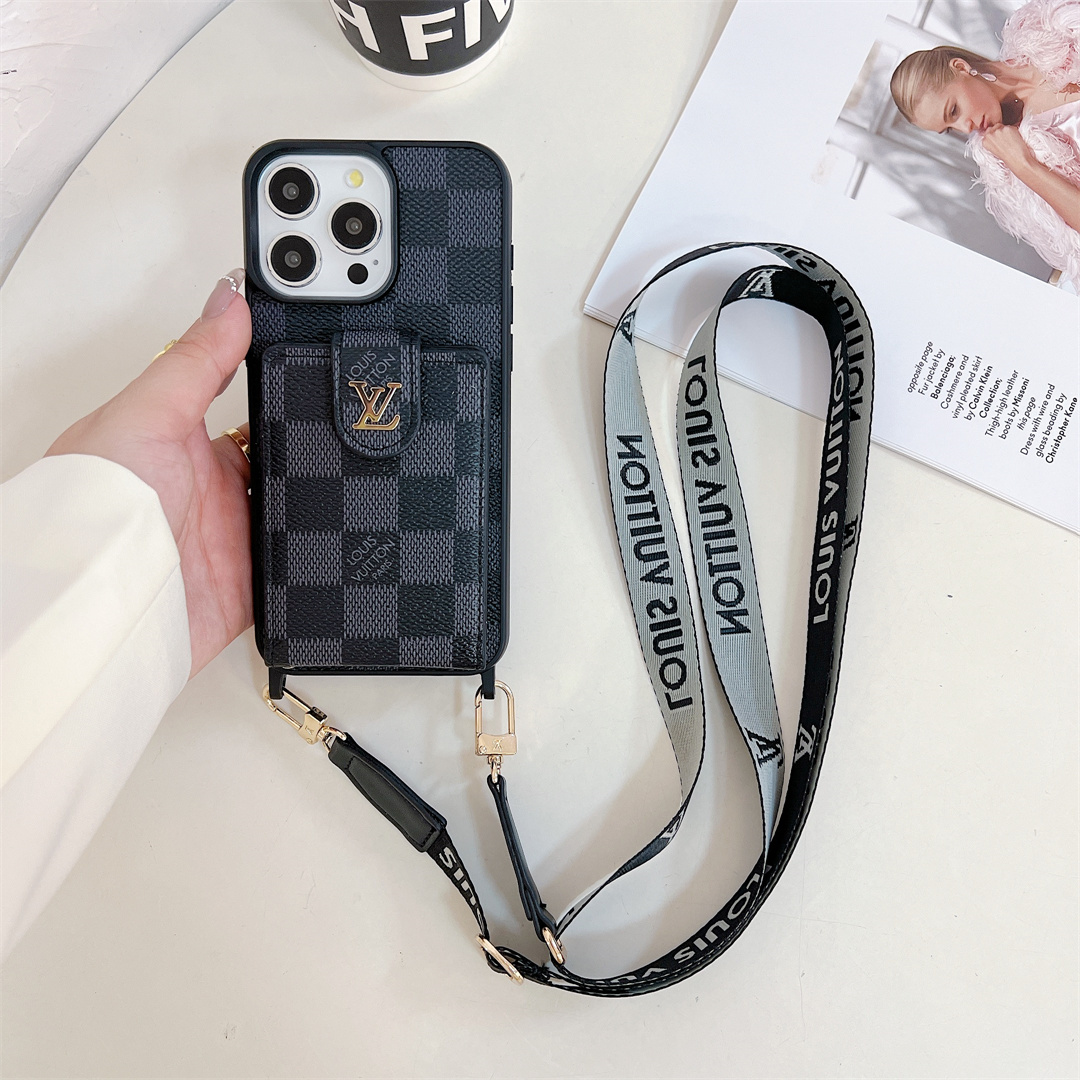 LV Elegant Canvas Leather Card Holder Gucci Ophidia GG Crossbody Apple iPhone Case