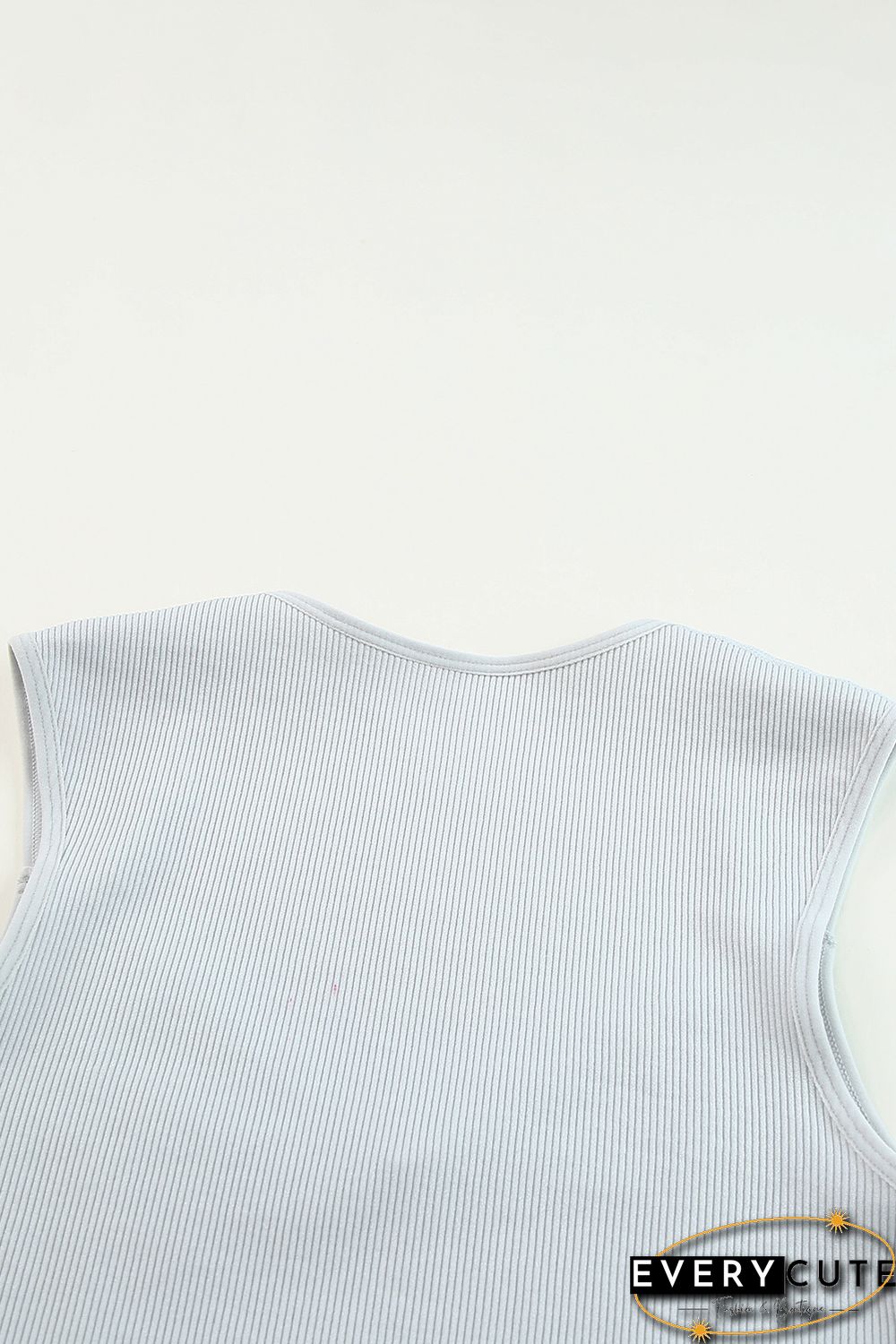 Gray Joint Straps Sleeveless Ribbed Gym Top