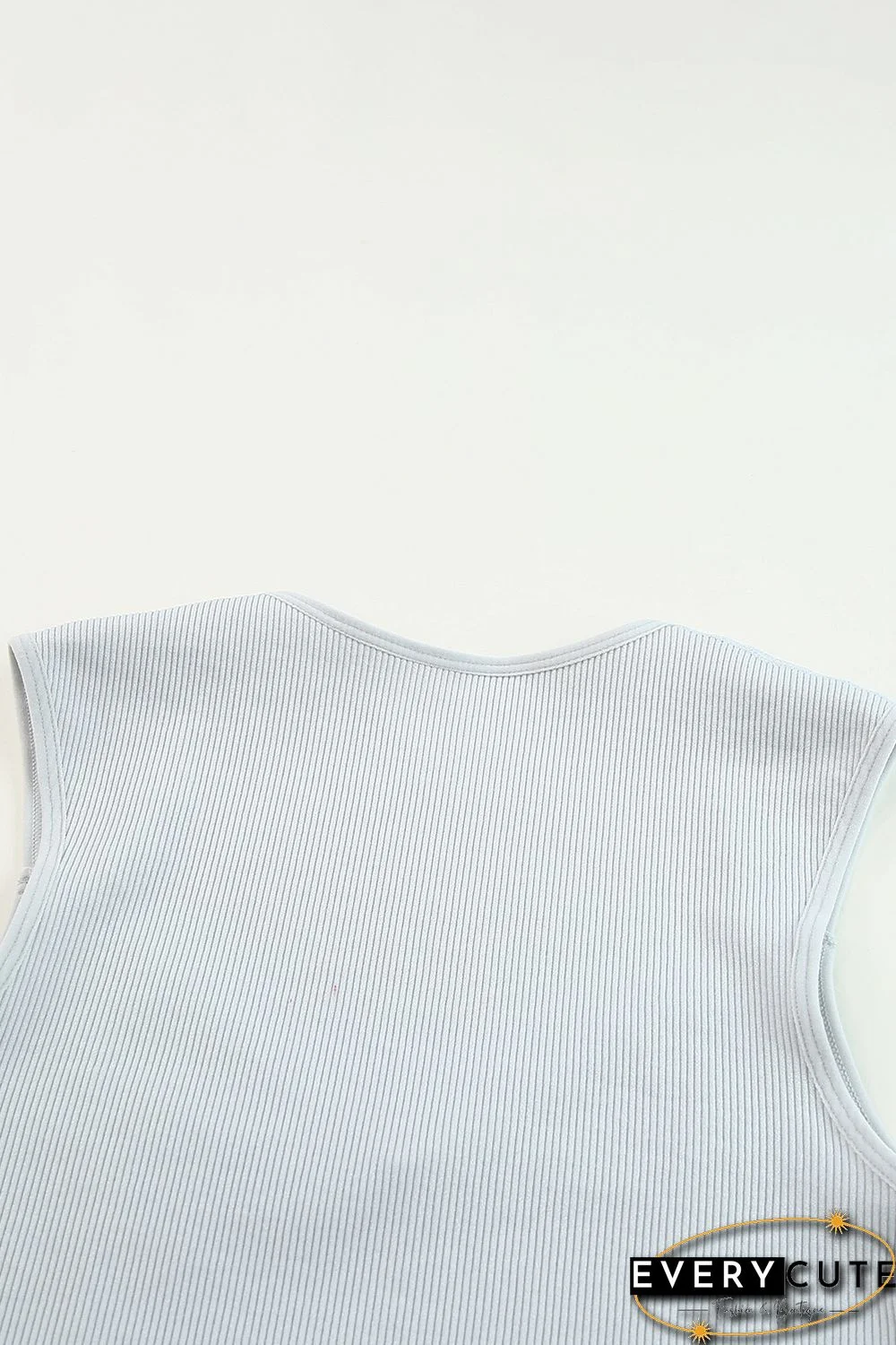 Gray Joint Straps Sleeveless Ribbed Gym Top
