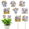 6Pcs Elefant Garten Pfähle - 5d DIY Handwerk Dekoration