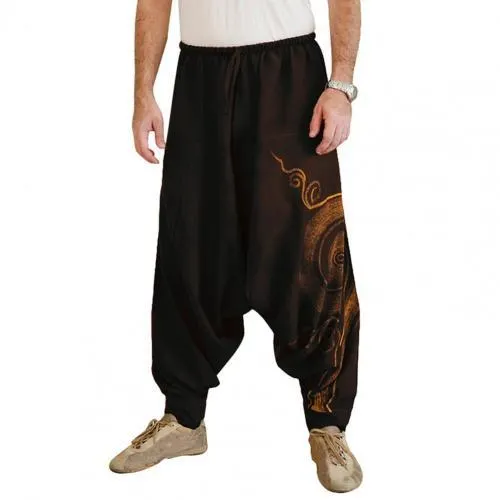 Men Pants Loose Fit Stylish Nylon Men Harem Pants for Party