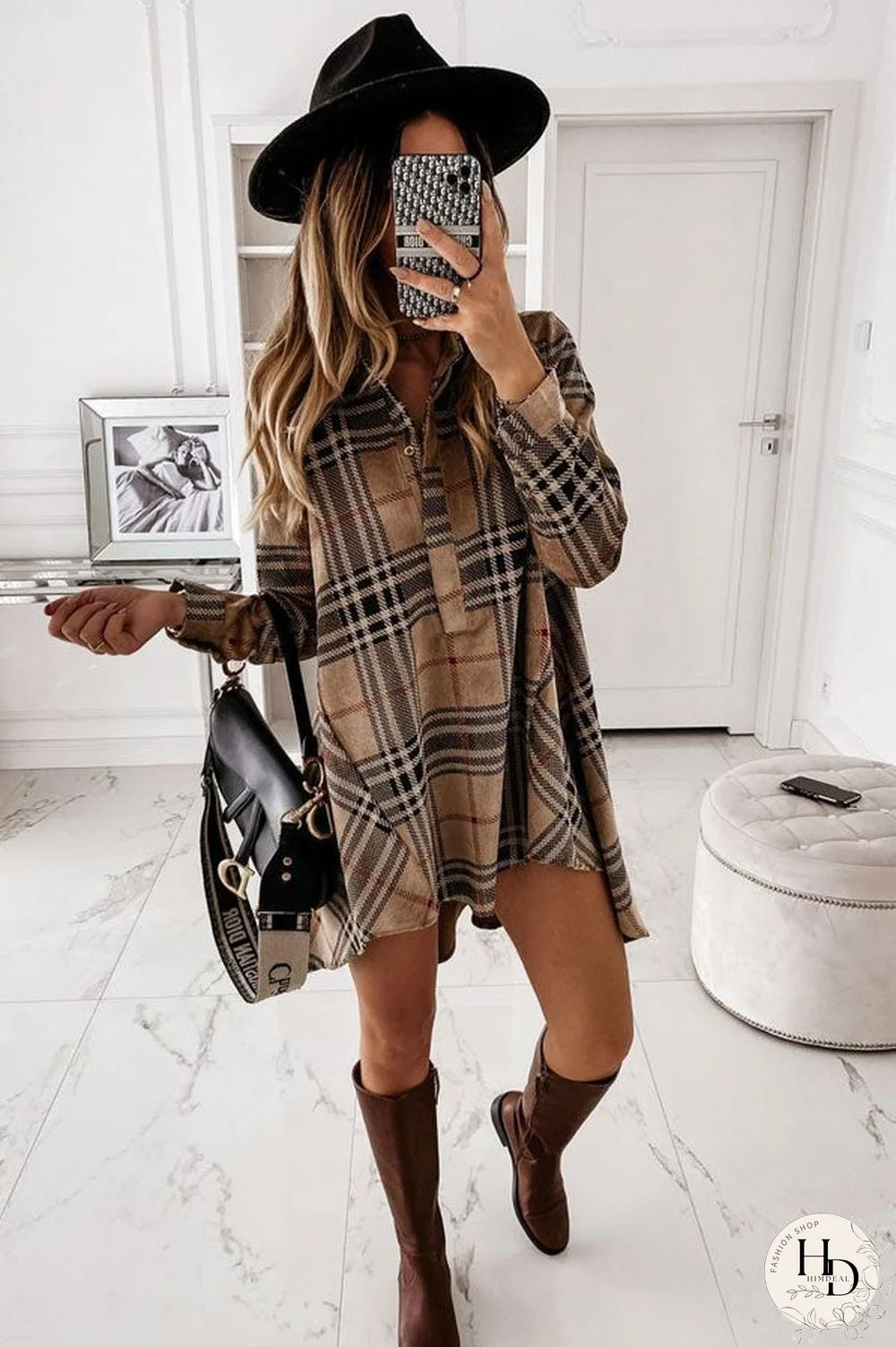 Fashion Loose Lapel Shirt Dress