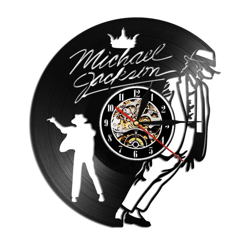 Vintage Vinyl Record Wall Clock Modern Design Music King Michael Jackson Vinyl Clocks Wall Watch Home Decor Gifts for Fan