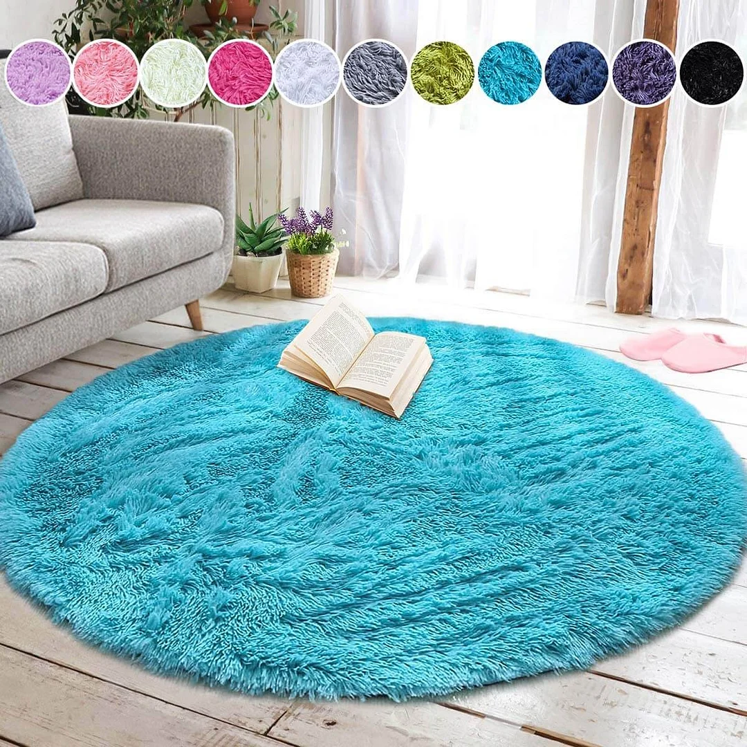 Fluffy Round Rug ,Machine Washable Carpet 