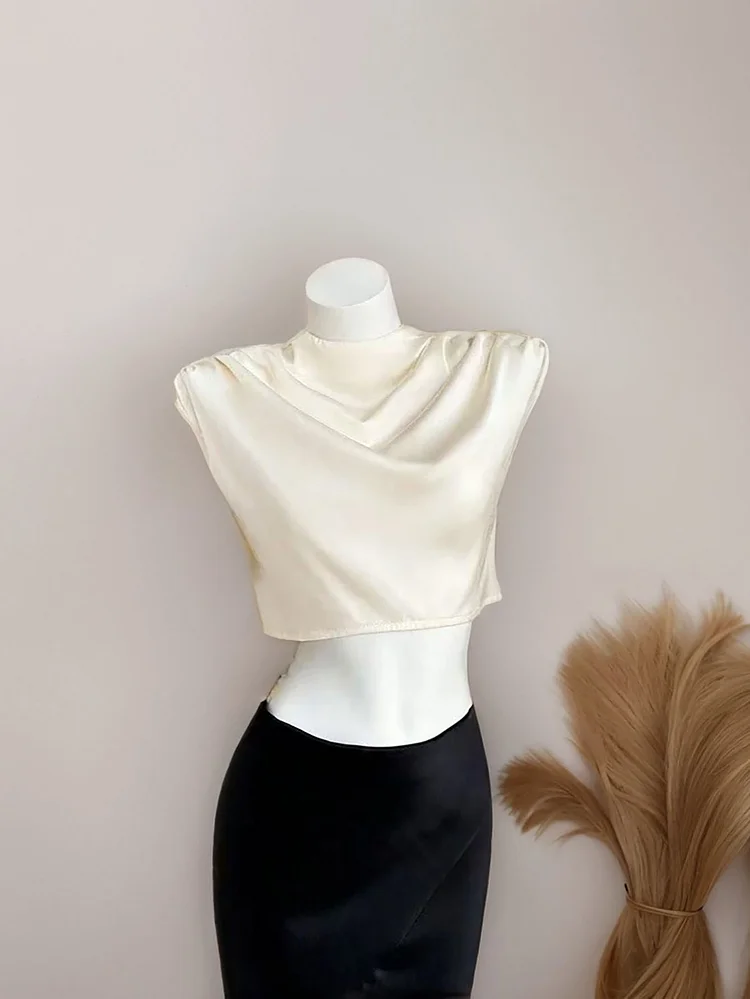 Elegant Pleated Crop Top