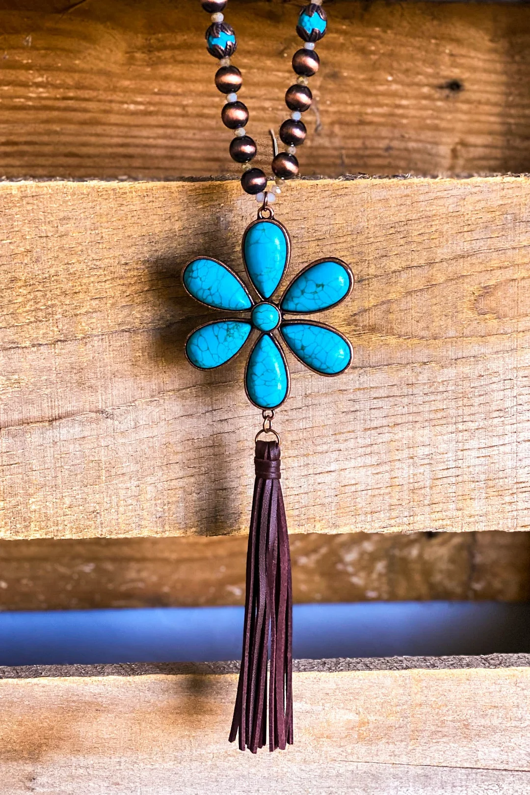 Flower Power Necklace - Turquoise