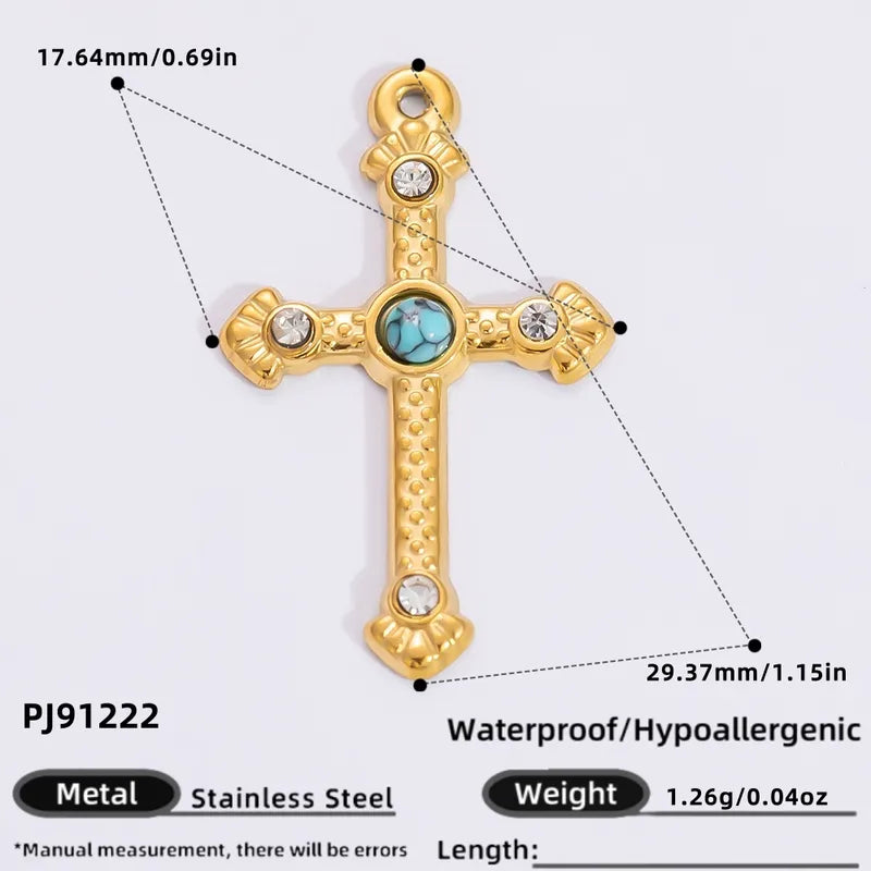1 Piece 11.34*11.08mm 24.65*13.62mm 4.29*24.15mm 304 Stainless Steel Zircon 18K Gold Plated Tree Heart Shape Candy Jewelry Accessories Pendant