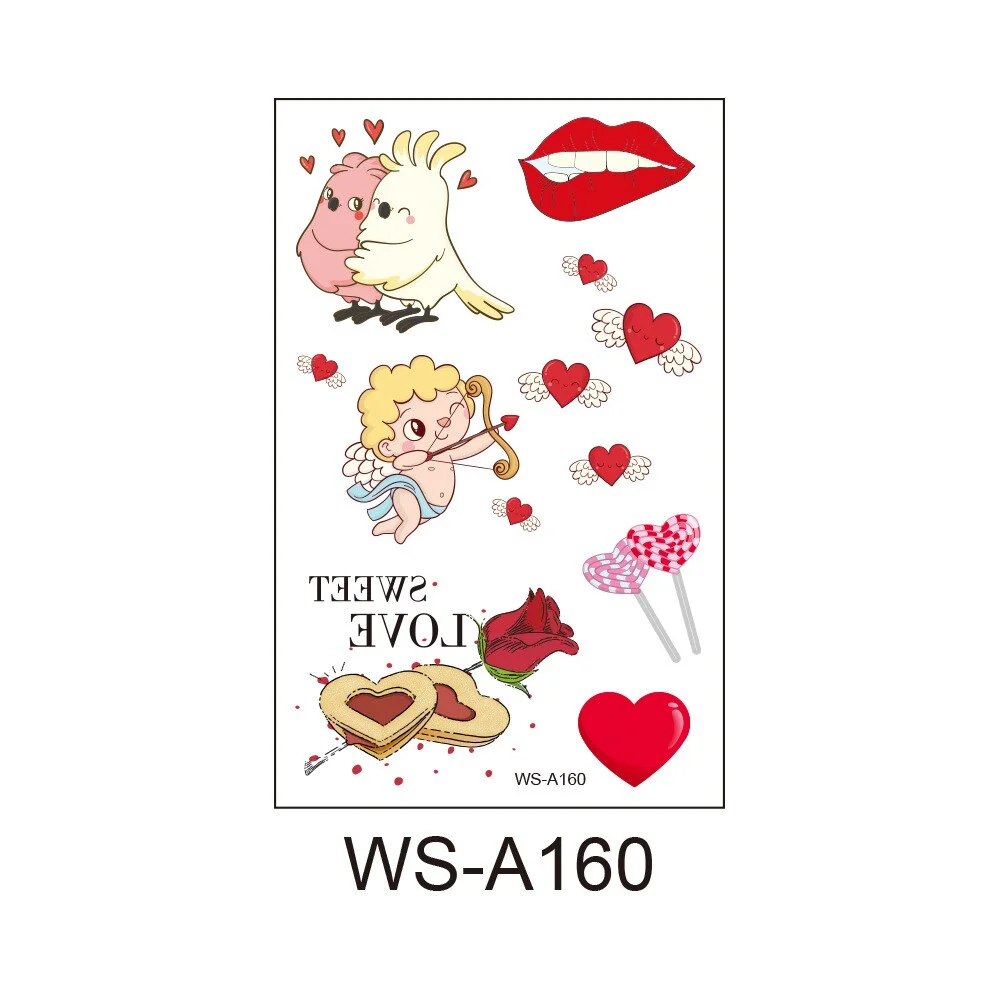 10 Kinds Sweet Love Tattoos Disposable Wedding Anniversary Party Temporary Body Arm Stickers Waterproof Makeup Concealer Sticker