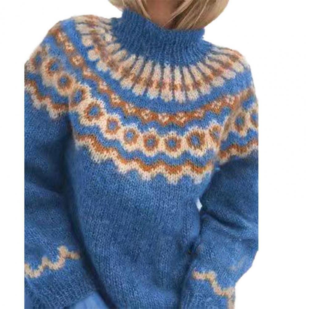 Winter 3XL Women Sweater Turtleneck Autumn Spring Jacquard Weave Long Sleeve Jumper Pullover Knit Sweater Clothing Top