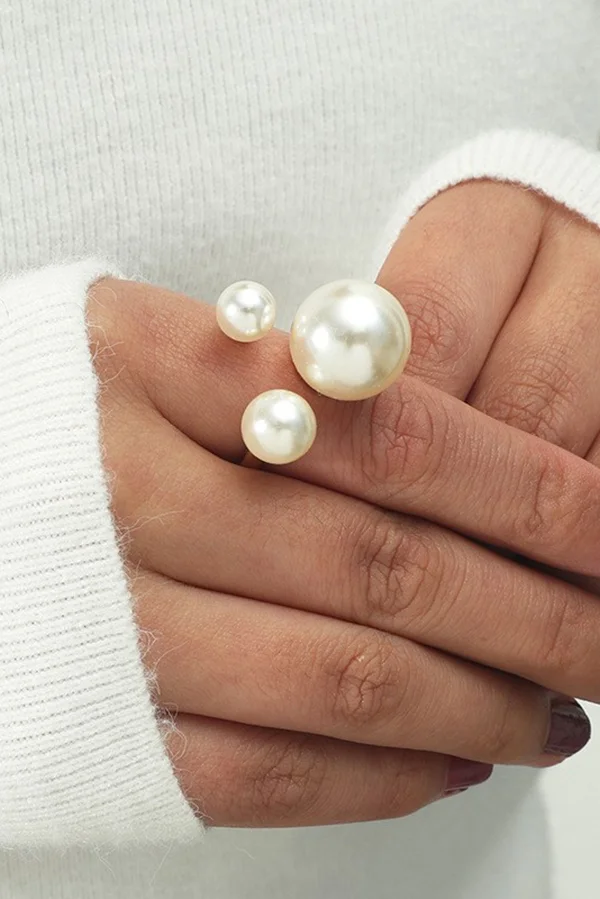 Fashion Imitation Pearl Metal Ring