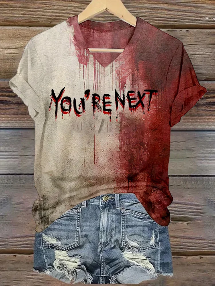 Women's You're Next Halloween Printed T-Shirt