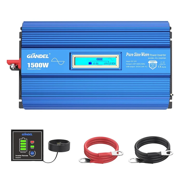 1500W Convertisseur Pur Sinus 12V DC en 220V AC