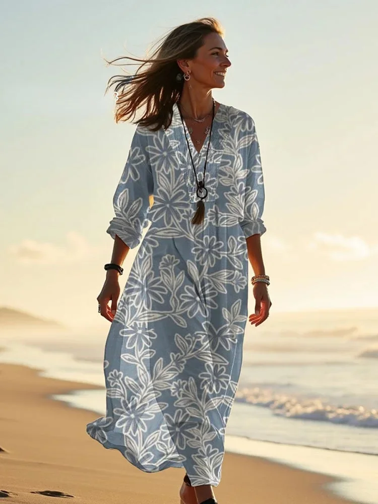 Women's  Holiday Floral  Art Print Casual Dress