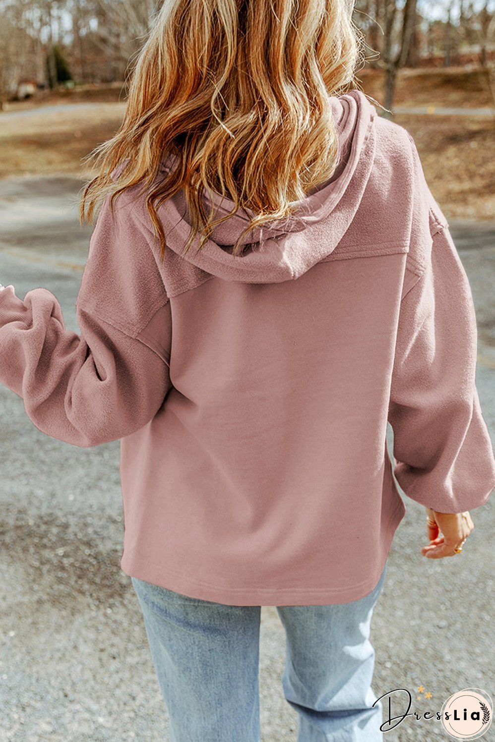 Flap Pocket Drawstring Hood Jacket