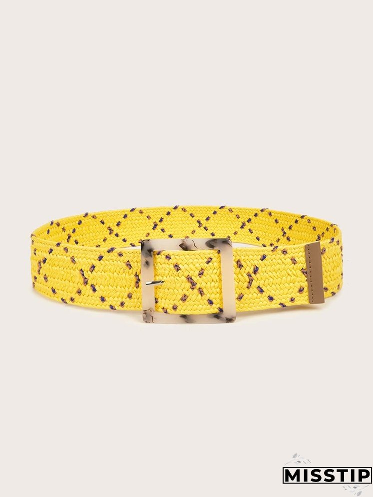 Geometric Buckle Woven Belt