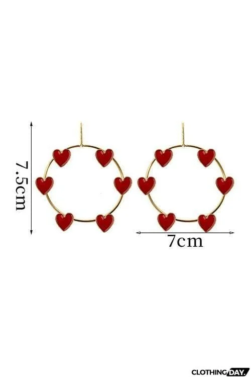 Heart Circle Earrings