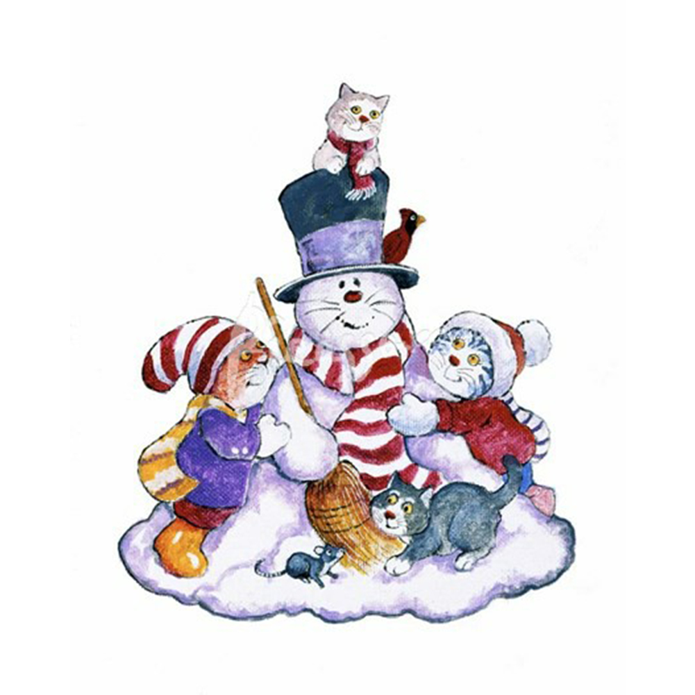 

Christmas Cat - Round Drill Diamond Painting - 30*40CM, 501 Original