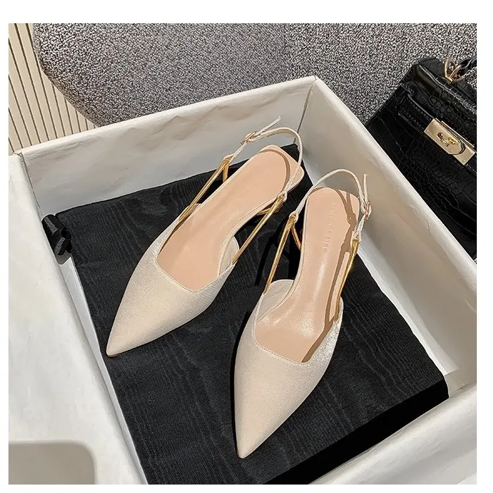 Breakj Breakj Summer New High Heel Head Sharp Fashion Sandals Women's Thick Heel In The Single Shoes