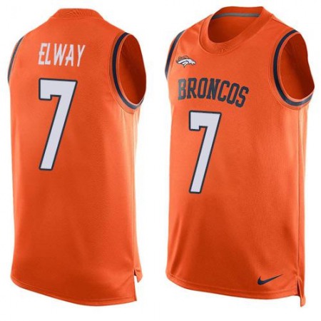 Broncos #7 John Elway Orange Team Color Men's Stitched NFL Limited Tank Top Jersey
