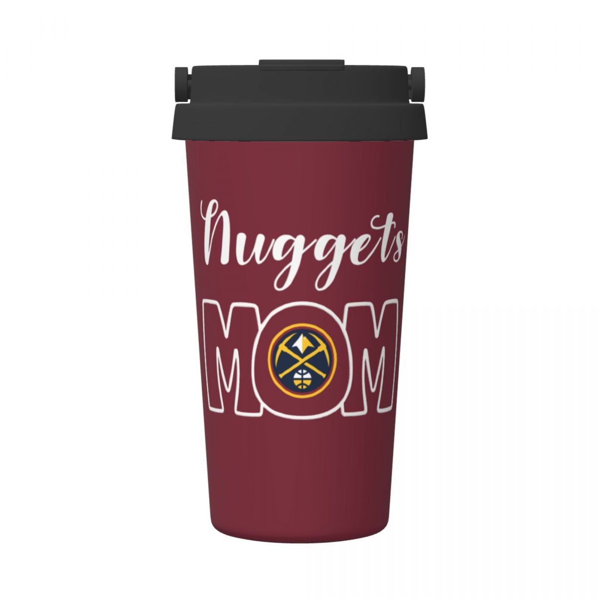 Denver Nuggets Mom Reusable Coffee Cup with Lid and Handle