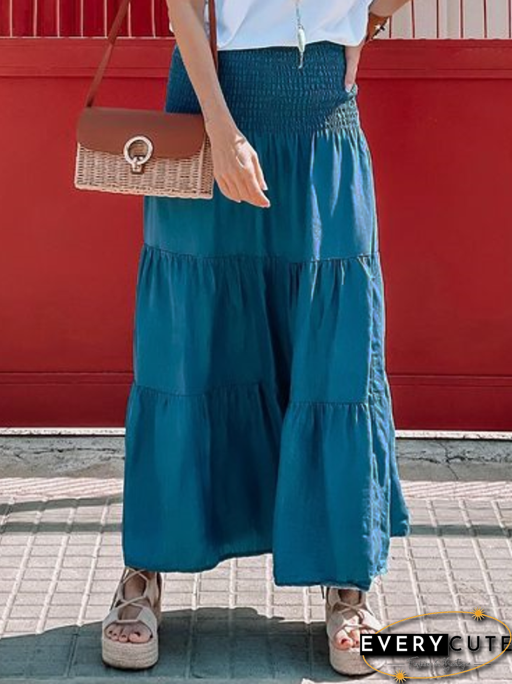 A-Line Denim Washed Skirt