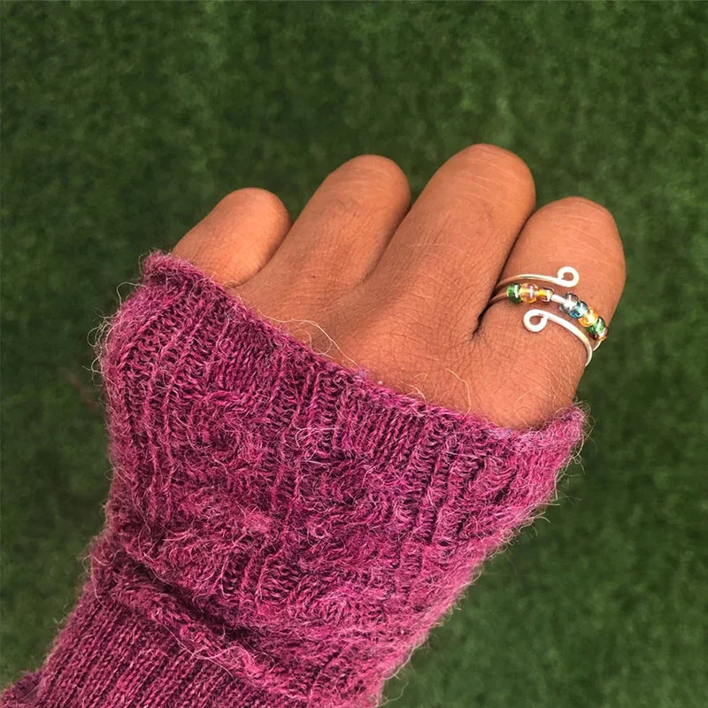 Rainbow Beads Fidget Ring