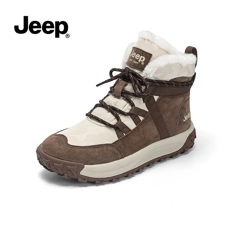 JEEP 2024 women's new winter velvet thickened high top cotton shoes