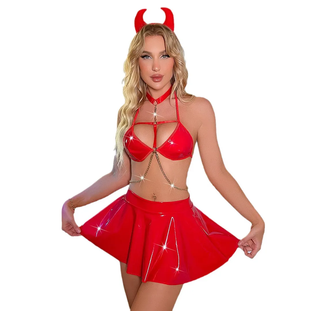 Churchf Sex Lingerie Sexy Night Club Uniform Hottie Hollow Game Dress