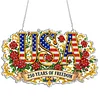 Diamond Painting Single-Sided Acrylic USA and Rose Pendant Sun Catcher for Home Garden Wall Door