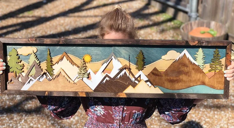 Handmade Wood Mountain Wall Art Brings Great Outdoors Into Any Home