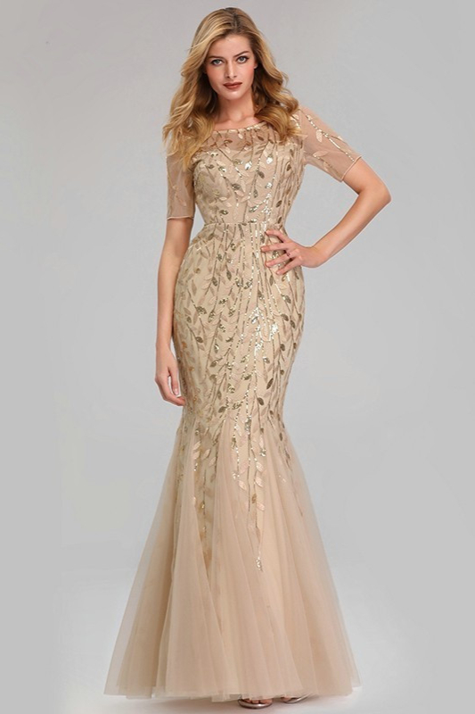 Gorgeous Sequins Mermaid Prom Dress Long Tulle Evening Gowns Online - lulusllly