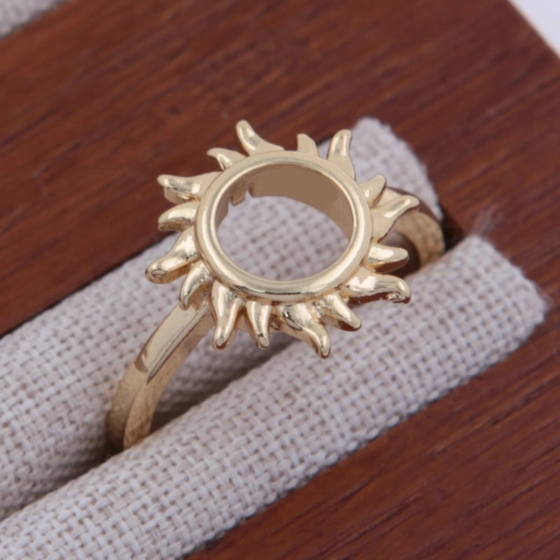 Copper 18K Gold Plated Sun Moon Open Rings