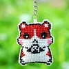 Full Bead Embroidery Keychain Hamster Printed Craft Gifts(4.5x5.5cm)