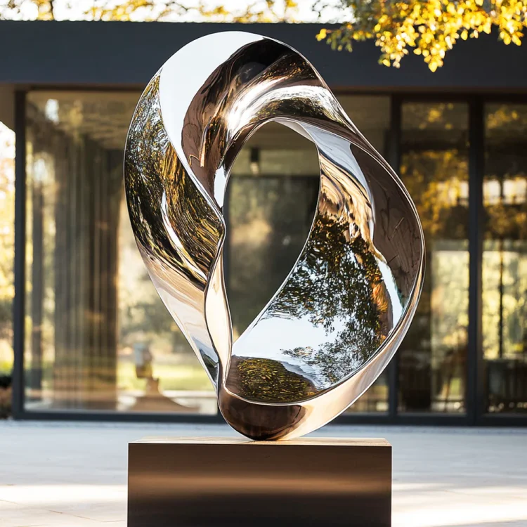 Custom Twist of Infinity Stainless Steel Abstract Sculpture Contemporary Outdoor Sculpture