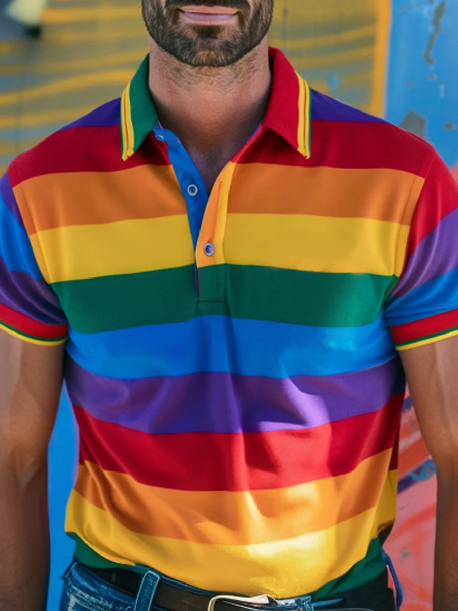 Rainbow stripe Polo Shirt