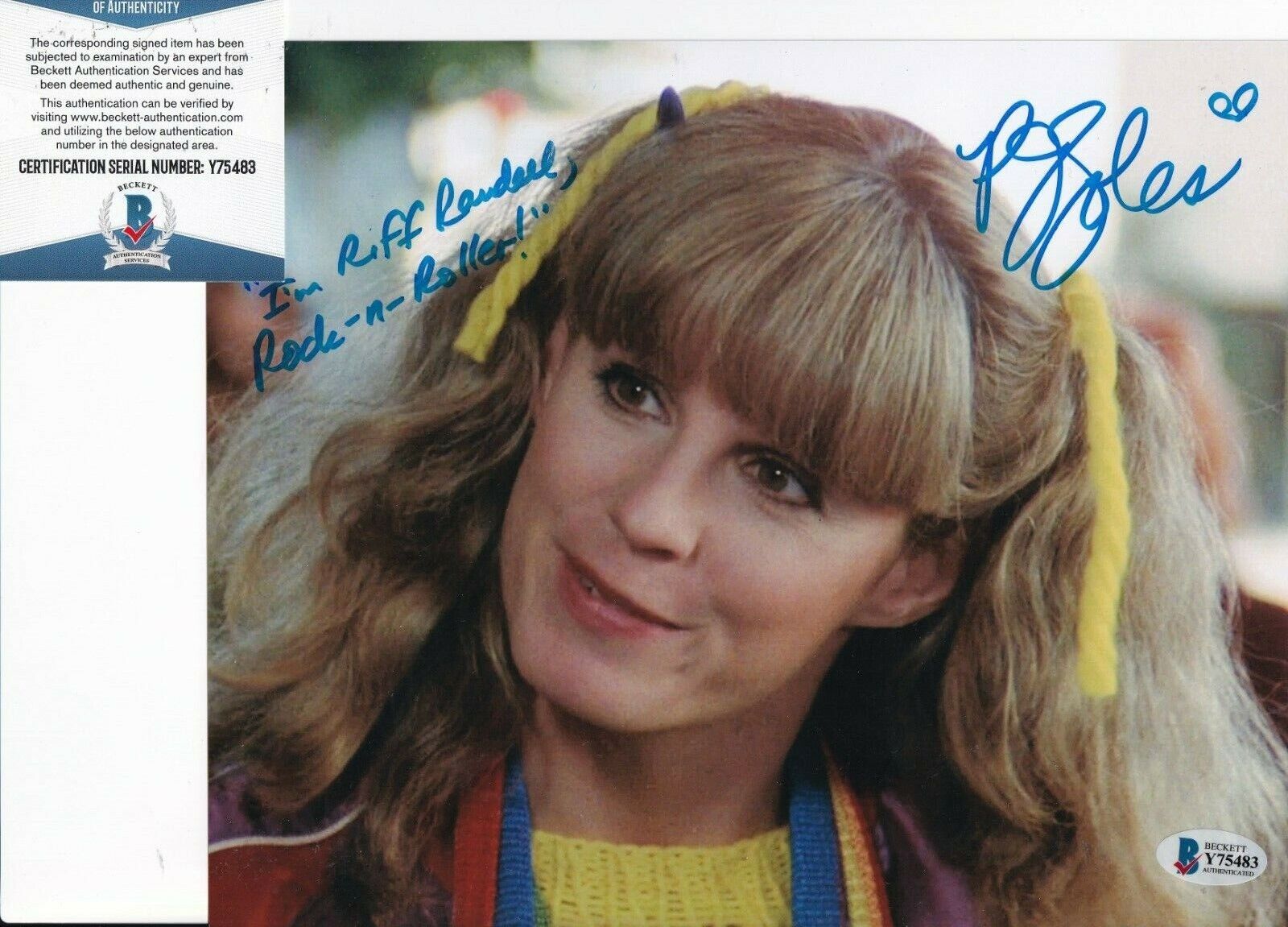 P.J.SOLES signed (ROCK N ROLL HIGH SCHOOL) Movie 8X10 Photo Poster painting BECKETT BAS Y75483