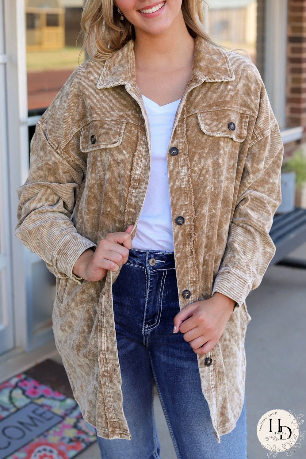 Tassel Detail Corduroy Jacket