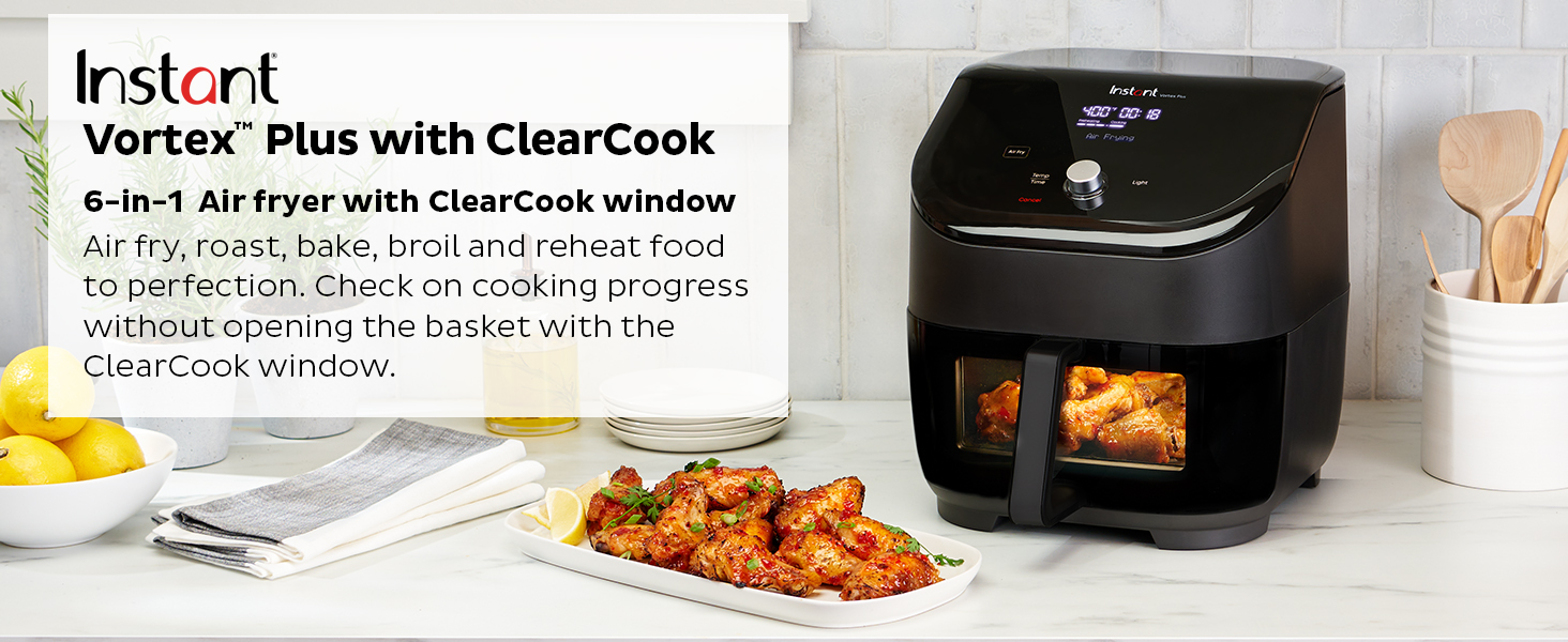 instant vortex plus with clearcook window air fryer basket