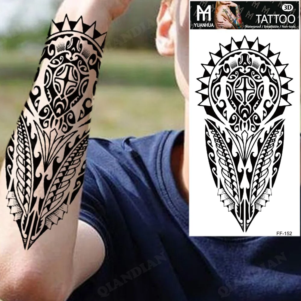 Sdrawing Waterproof Temporary Tattoo Sticker Wolf Lion King Sun Forest Tiger Mechanical Wild Boat Men Body Art Arm Fake Tatoo Women