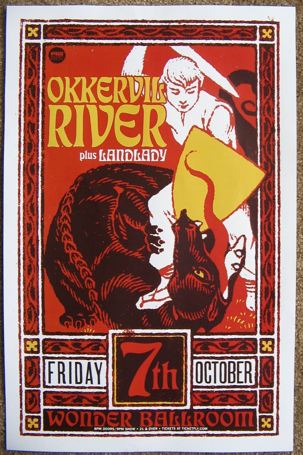 OKKERVIL RIVER 2016 Gig POSTER Portland Oregon Concert