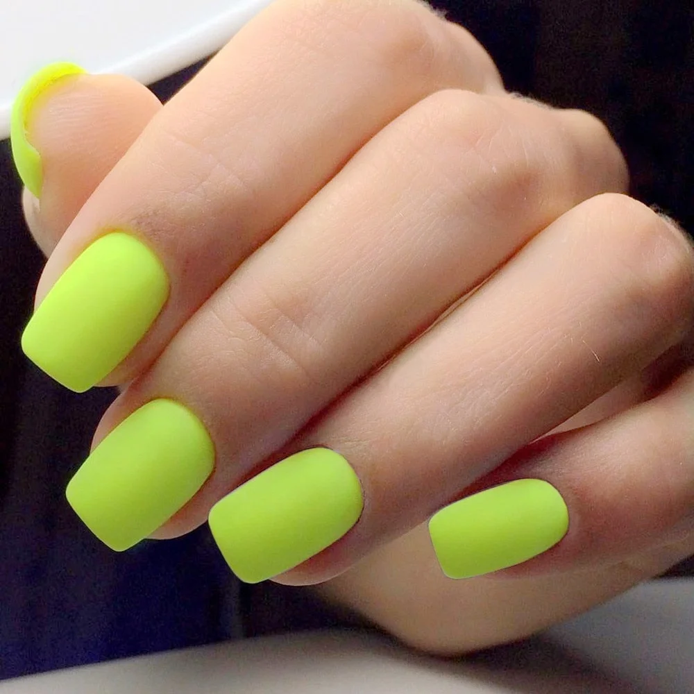 24Pcs Matte Black Short Fake Nails Artificial Press On False Nails For Design Full Cover Fingernails Manicure Tool-Nail Inspo