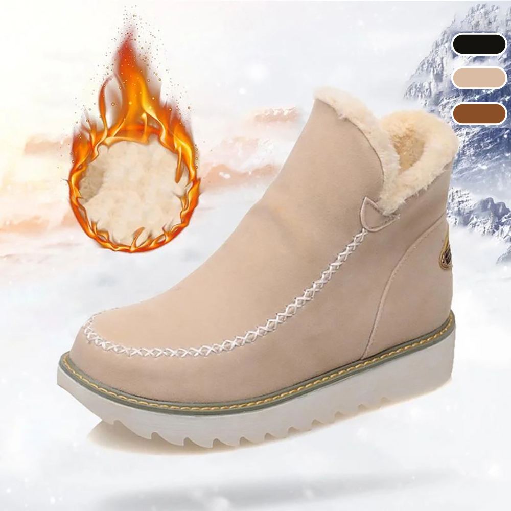 biJerou Stivali da principessa invernali da ragazza, con fodera calda, con bowknot, graziosi stivali per bambini con suola spessa, scarpe in vernice Mary Jane, caldi, stivali invernali da ragazza