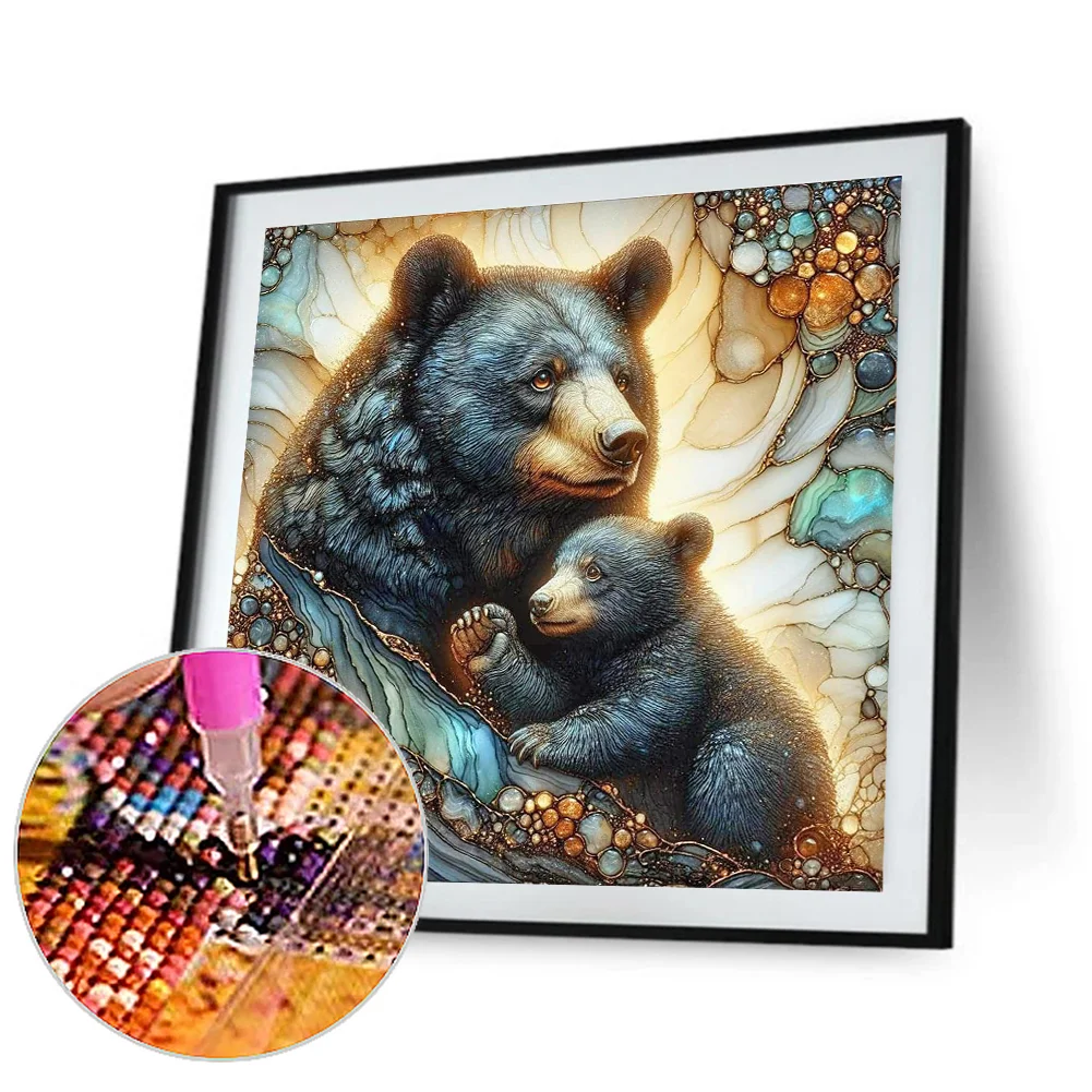 Diamond Painting - Full Round Drill - Black Bear(Canvas|40*40cm)