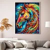 Colored Horse - 11CT Stamped Cross Stitch - 40*55cm - Animal
