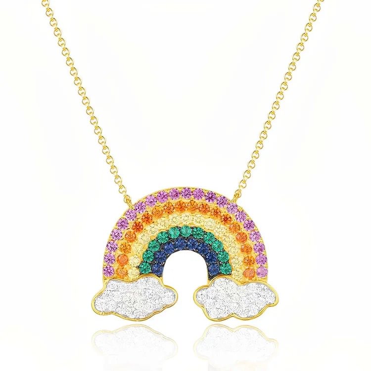 S925 The Greater Your Storm The Brighter Your Rainbow Neclace