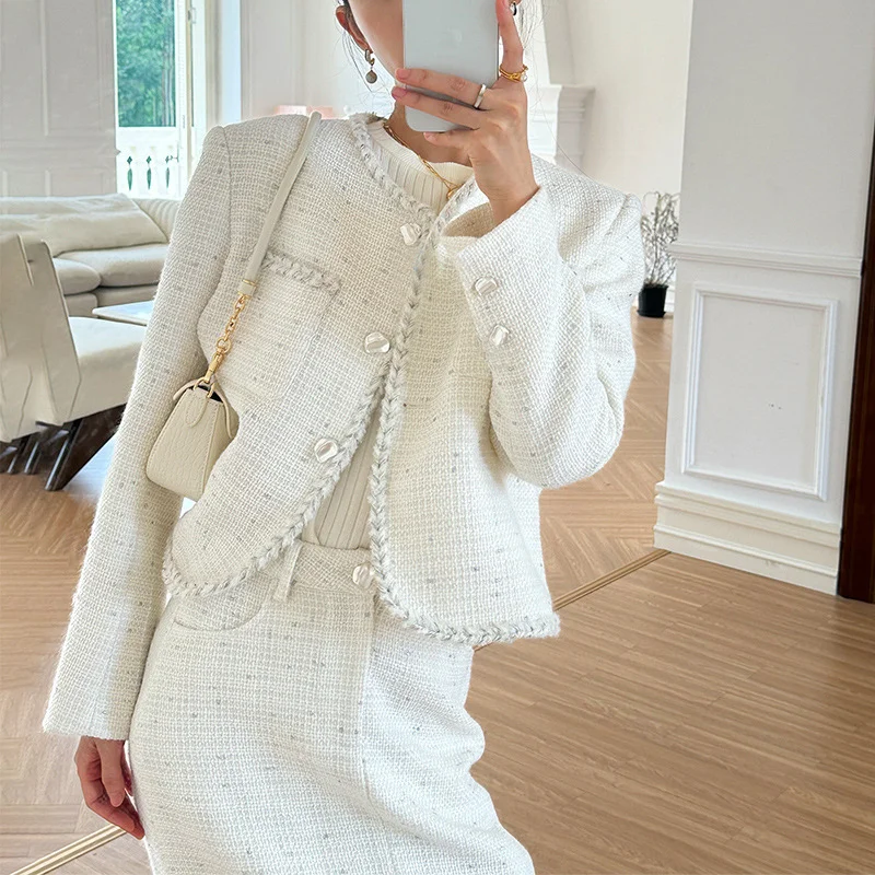 Uveng Uveng Famous Lady Small Fragrant Suit Women's Wool Coat Shenzhen Southern Oil European Women's Autumn And Winter New Fashion Coat
