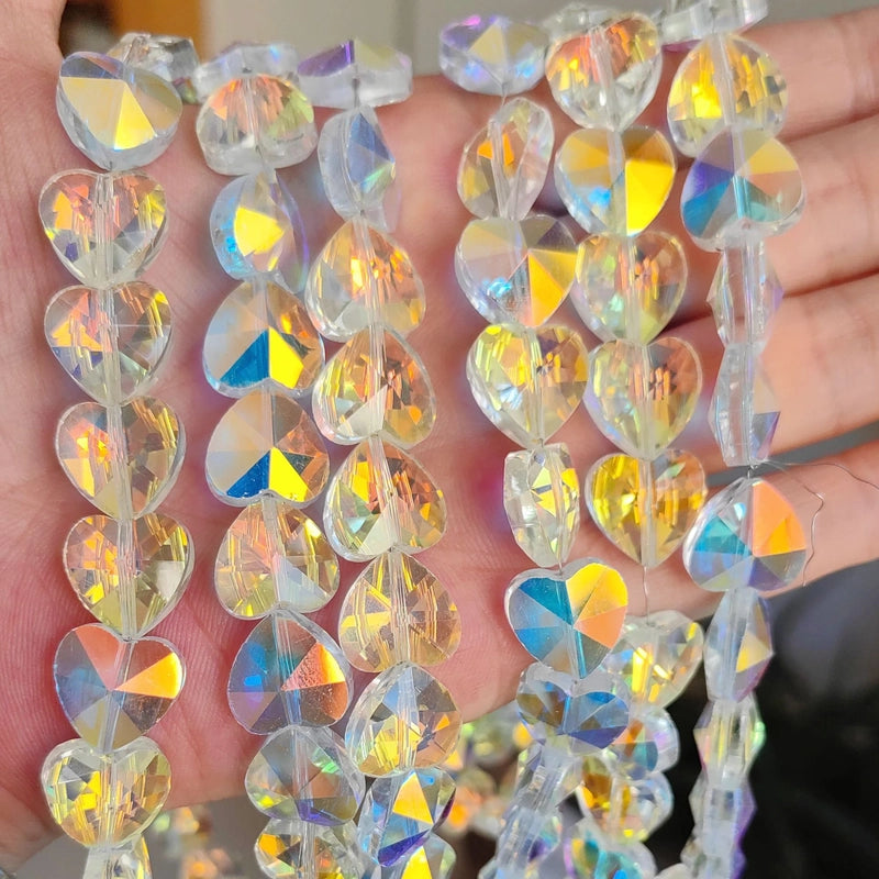 10 PCS/Package 14mm Diameter 10mm Glass Heart Shape Jewelry Accessories