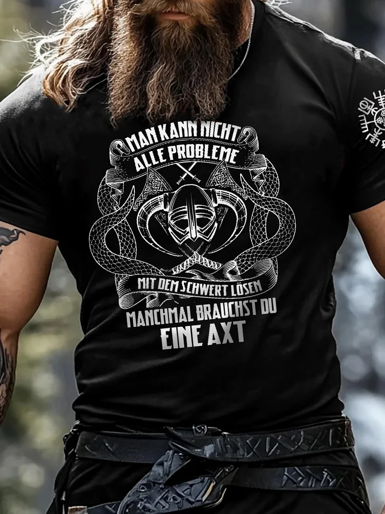 Herren Viking bedrucktes Kurzarm-T-Shirt