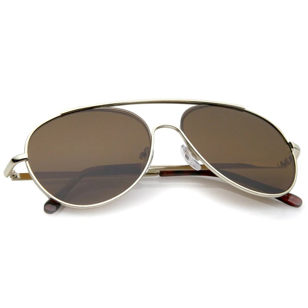 Classic Brow Bar Semi-Rimless Lens Aviator glasses 57mm